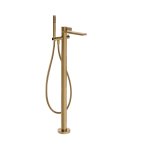 Gessi Inverso Rigato Bateria wannowa wolnostojąca z zestawem prysznicowym Warm Bronze Brushed PVD 73528.726
