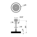 Gessi Inverso Diamantato Deszczownica Ø 218 mm z ramieniem sufitowym Copper Brushed PVD 63452.708