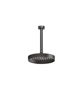 Gessi Inverso Diamantato Deszczownica Ø 218 mm z ramieniem sufitowym (długość regulowana) Black Metal Brushed PVD 63450.707