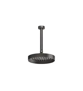 Gessi Inverso Diamantato Deszczownica Ø 218 mm z ramieniem sufitowym (długość regulowana) Black Metal Brushed PVD 63450.707