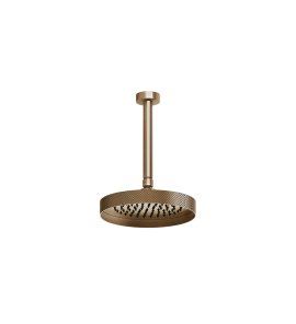 Gessi Inverso Diamantato Deszczownica Ø 218 mm z ramieniem sufitowym (długość regulowana) Warm Bronze Brushed PVD 63450.726
