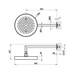 Gessi Inverso Diamantato Deszczownica Ø 250 mm z ramieniem ściennym Chrom 63645.031