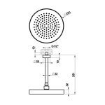 Gessi Inverso Diamantato Deszczownica Ø 250 mm z ramieniem sufitowym Chrom 63650.031