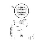 Gessi Inverso Diamantato Deszczownica Ø 250 mm z ramieniem sufitowym (długość regulowana) Warm Bronze Brushed PVD 63653.726