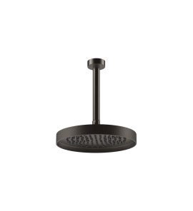 Gessi Inverso Diamantato Deszczownica Ø 250 mm z ramieniem sufitowym (długość regulowana) Black Metal Brushed PVD 63653.707