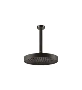 Gessi Inverso Diamantato Deszczownica Ø 250 mm z ramieniem sufitowym (długość regulowana) Black Metal Brushed PVD 63653.707