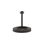 Gessi Inverso Diamantato Deszczownica Ø 250 mm z ramieniem sufitowym (długość regulowana) Black Metal Brushed PVD 63653.707