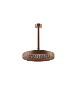 Gessi Inverso Diamantato Deszczownica Ø 250 mm z ramieniem sufitowym (długość regulowana) Copper Brushed PVD 63653.708