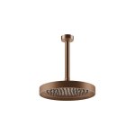 Gessi Inverso Diamantato Deszczownica Ø 250 mm z ramieniem sufitowym (długość regulowana) Copper Brushed PVD 63653.708