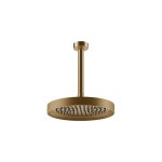 Gessi Inverso Diamantato Deszczownica Ø 250 mm z ramieniem sufitowym (długość regulowana) Warm Bronze Brushed PVD 63653.726
