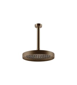 Gessi Inverso Diamantato Deszczownica Ø 250 mm z ramieniem sufitowym (długość regulowana) Coffee Bronze Brushed PVD 63653.761