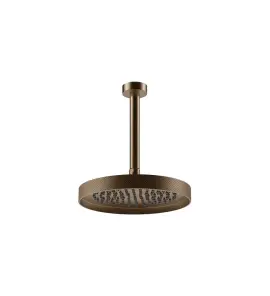 Gessi Inverso Diamantato Deszczownica Ø 250 mm z ramieniem sufitowym (długość regulowana) Coffee Bronze Brushed PVD 63653.761