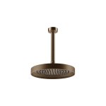 Gessi Inverso Diamantato Deszczownica Ø 250 mm z ramieniem sufitowym (długość regulowana) Coffee Bronze Brushed PVD 63653.761