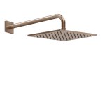 Gessi Inverso Diamantato Deszczownica kwadratowa 250x250 mm z ramieniem ściennym Copper Brushed PVD 59158.708