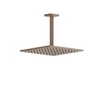Gessi Inverso Diamantato Deszczownica kwadratowa 250x250 mm z ramieniem sufitowym Copper Brushed PVD 59155.708