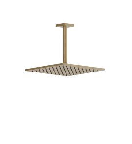 Gessi Inverso Diamantato Deszczownica kwadratowa 250x250 mm z ramieniem sufitowym (długość regulowana) Warm Bronze Brushed PVD 59159.726