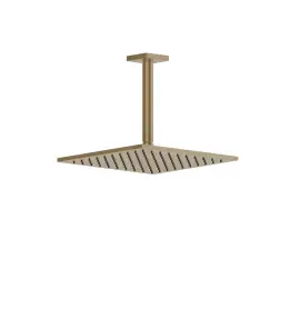 Gessi Inverso Diamantato Deszczownica kwadratowa 250x250 mm z ramieniem sufitowym (długość regulowana) Warm Bronze Brushed PVD 59159.726