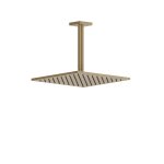 Gessi Inverso Diamantato Deszczownica kwadratowa 250x250 mm z ramieniem sufitowym (długość regulowana) Warm Bronze Brushed PVD 59159.726