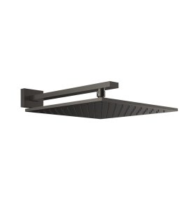 Gessi Inverso Diamantato Deszczownica 300x300 mm z ramieniem ściennym Black Metal Brushed PVD 15185.707