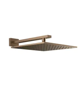 Gessi Inverso Diamantato Deszczownica 300x300 mm z ramieniem ściennym Copper Brushed PVD 15185.708