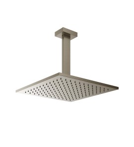 Gessi Inverso Diamantato Deszczownica 300x300 mm z ramieniem sufitowym Finox Brushed Nickel 15186.149