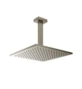 Gessi Inverso Diamantato Deszczownica 300x300 mm z ramieniem sufitowym Finox Brushed Nickel 15186.149