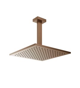 Gessi Inverso Diamantato Deszczownica 300x300 mm z ramieniem sufitowym Copper Brushed PVD 15186.708