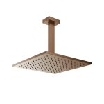 Gessi Inverso Diamantato Deszczownica 300x300 mm z ramieniem sufitowym Copper Brushed PVD 15186.708