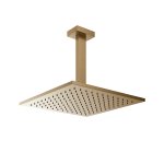 Gessi Inverso Diamantato Deszczownica 300x300 mm z ramieniem sufitowym Warm Bronze Brushed PVD 15186.726
