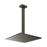 Gessi Inverso Diamantato Deszczownica 300x300 mm z ramieniem sufitowym (długość regulowana) Black Metal Brushed PVD 15199.707