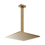 Gessi Inverso Diamantato Deszczownica 300x300 mm z ramieniem sufitowym (długość regulowana) Warm Bronze Brushed PVD 15199.726