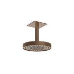 Gessi Inverso Diamantato Głowica prysznicowa Ø 300 mm sufitowa (długość regulowana) Copper Brushed PVD 63470.708