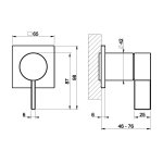 Gessi Inverso Diamantato Mieszacz podtynkowy jednodrożny - element zewnętrzny Finox Brushed Nickel 73619.149