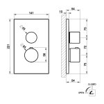 Gessi Inverso Diamantato Mieszacz podtynkowy termostatyczny jednodrożny - element zewnętrzny Finox Brushed Nickel 73633.149