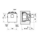 Gessi Inverso Diamantato Mieszacz prysznicowy termostatyczny podtynkowy - element zewnętrzny Copper Brushed PVD 43252.708