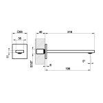 Gessi Inverso Diamantato Wylewka wannowa podtynkowa 198 mm - element zewnętrzny Warm Bronze Brushed PVD 73102.726
