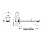 Gessi Inverso Diamantato Wylewka wannowa podtynkowa (długość na zamówienie) - element zewnętrzny Copper Brushed PVD 73104.708