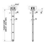 Gessi Inverso Diamantato Wylewka umywalkowa sufitowa (długość na zamówienie) Copper Brushed PVD 20199.708