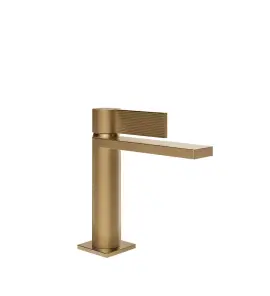 Gessi Inverso Rigato Bateria umywalkowa z korkiem klik-klak Warm Bronze Brushed PVD 73551.726