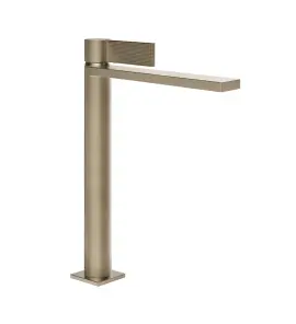 Gessi Inverso Rigato Bateria umywalkowa wysoka z korkiem klik-klak Finox Brushed Nickel 73553.149