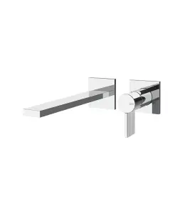 Gessi Inverso Rigato Bateria umywalkowa podtynkowa z wylewką 198 mm - element zewnętrzny Chrom 73588.031