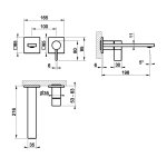 Gessi Inverso Rigato Bateria umywalkowa podtynkowa z wylewką 198 mm - element zewnętrzny Chrom 73588.031