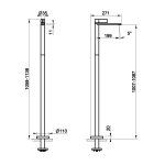 Gessi Inverso Rigato Bateria umywalkowa wolnostojąca - element zewnętrzny Chrom 73595.031