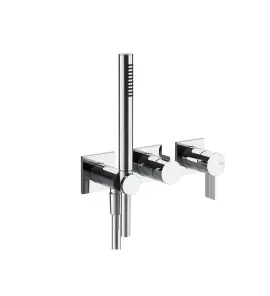 Gessi Inverso Rigato Bateria prysznicowa z przełącznikiem 2-drożnym ze słuchawką i wężem - element zewnętrzny Chrom 73536.031