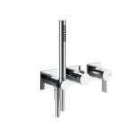Gessi Inverso Rigato Bateria prysznicowa z przełącznikiem 2-drożnym ze słuchawką i wężem - element zewnętrzny Chrom 73536.031