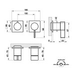 Gessi Inverso Rigato Bateria prysznicowa podtynkowa 2-drożna - element zewnętrzny Black Metal Brushed PVD 73538.707