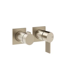 Gessi Inverso Rigato Bateria prysznicowa podtynkowa 2-drożna - element zewnętrzny Finox Brushed Nickel 73538.149