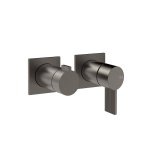 Gessi Inverso Rigato Bateria prysznicowa podtynkowa 2-drożna - element zewnętrzny Black Metal Brushed PVD 73538.707