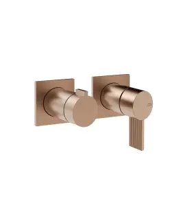 Gessi Inverso Rigato Bateria prysznicowa podtynkowa 2-drożna - element zewnętrzny Copper Brushed PVD 73538.708