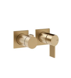 Gessi Inverso Rigato Bateria prysznicowa podtynkowa 2-drożna - element zewnętrzny Warm Bronze Brushed PVD 73538.726